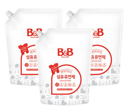 비앤비 섬유유연제 베르가못 앤 그레이프프루츠 리필형 1500ml, 3개